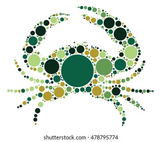 crab shape vector design by color point