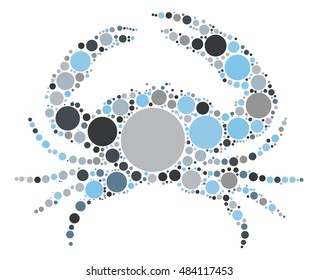 crab shape vector design by color point