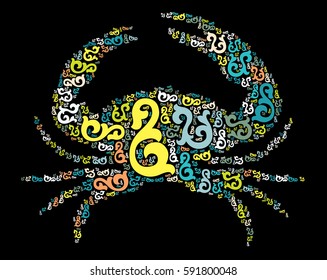 crab shape vector design illustration