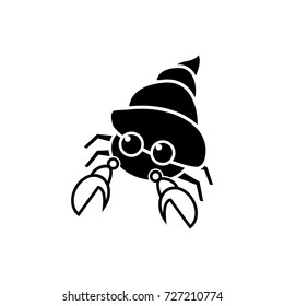 crab in shell icon on white background