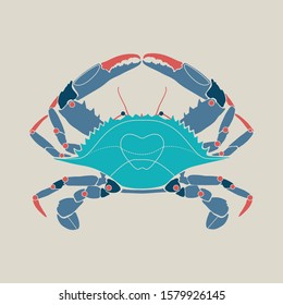 Crab Shells Flat illustration Vector 