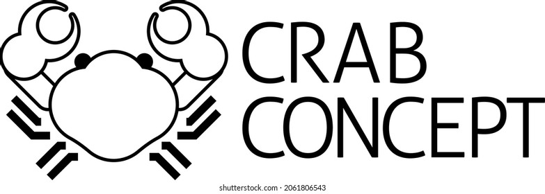 A crab sign label icon concept design