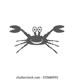 Crab sign on white background. Vector illustration.