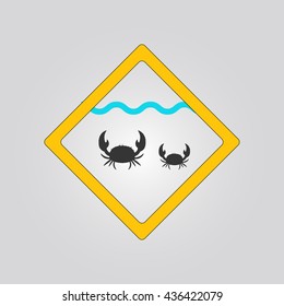 crab sign. warning. icon