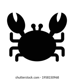 crab silhouette animal icon vector