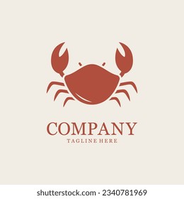 Crab Silhouette Design. Icon or Logo for Seafood Business.
