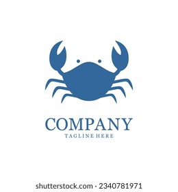 Crab Silhouette Design. Icon or Logo for Seafood Business.