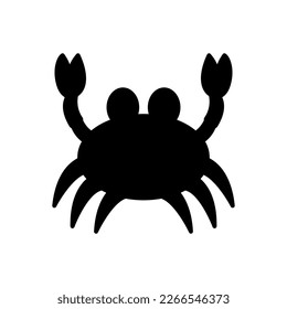 Crab silhouette icon illustration template for many purpose. Isolated on white background	
