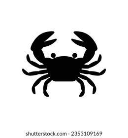 Crab silhouette icon. Seafood shop logo branding for craft food packaging or restaurant design symbol. Vector illustration