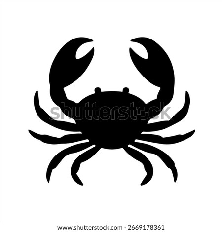 Crab Silhouette Icon with Simple Design