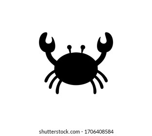 Crab silhouette icon vector isolated.