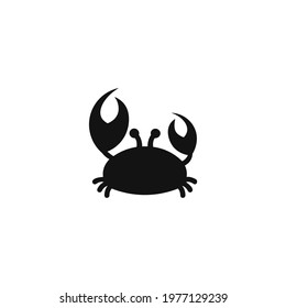 crab silhouette icon vector on a white background