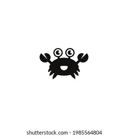 crab silhouette icon vector on a white background