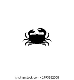 crab silhouette icon vector on a white background