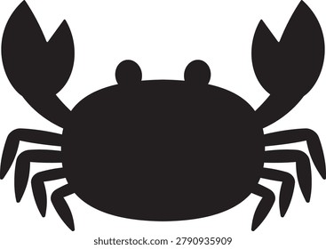 Crab silhouette illustration, crab icon