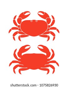 Crab silhouette. Isolated crab on white background



