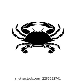 Crab silhouette isolated on white background