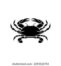 Crab silhouette isolated on white background