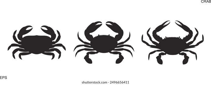 Crab silhouette. Isolated crab on white background