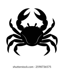 crab silhouette isolated on white background	