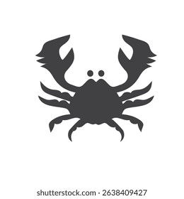 Crab silhouette. Isolated crab on white background