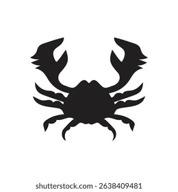Crab silhouette. Isolated crab on white background
