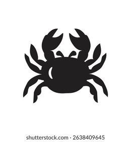 Crab silhouette. Isolated crab on white background