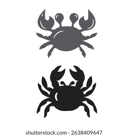 Crab silhouette. Isolated crab on white background