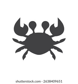 Crab silhouette. Isolated crab on white background