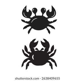 Crab silhouette. Isolated crab on white background