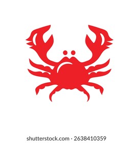 Crab silhouette. Isolated crab on white background