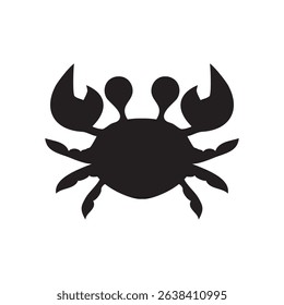 Crab silhouette. Isolated crab on white background