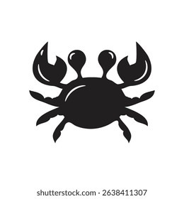 Crab silhouette. Isolated crab on white background