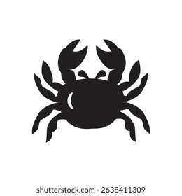 Crab silhouette. Isolated crab on white background