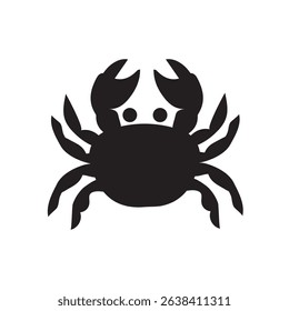 Crab silhouette. Isolated crab on white background