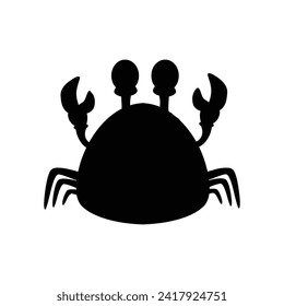 Crab silhouette logo icon  Isolated crab on white background