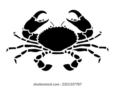Crab silhouette. Logo. Isolated crab on white background - Vector