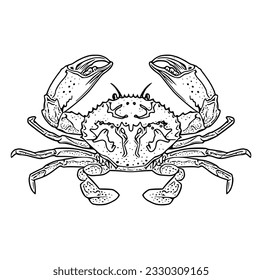 Crab silhouette. Logo. Isolated crab on white background