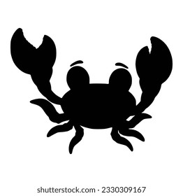 Crab silhouette. Logo. Isolated crab on white background