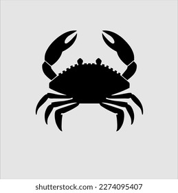 Crab silhouette. Logos. Crab isolated on gray background. crab illustration logo