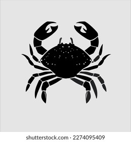 Crab silhouette. Logos. Crab isolated on gray background. crab illustration logo