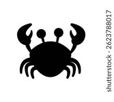 Crab silhouette on white background. abstract crab silhouette. simple crab shapes