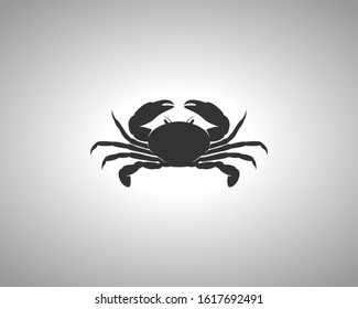 Crab Silhouette on White Background. Isolated Vector Animal Template for Logo Company, Icon, Symbol etc