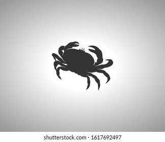 Crab Silhouette on White Background. Isolated Vector Animal Template for Logo Company, Icon, Symbol etc