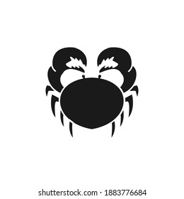 crab silhouette. sea animal vector on white background