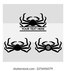 Crab, Crab Silhouette, Seafood, Silhouette Cut File, Crab Clipart, Crab Vector, Sea Food, SVG, Eps