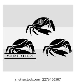 Crab, Crab Silhouette, Seafood, Silhouette Cut File, Crab Clipart, Crab Vector, Sea Food, SVG, Eps