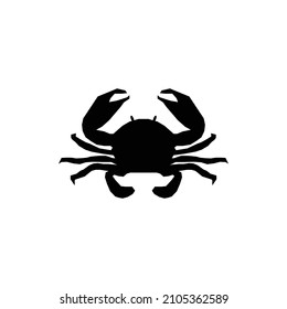 Crab silhouette. Seafood shop logo branding template for craft food packaging or restaurant design. Vector illustration