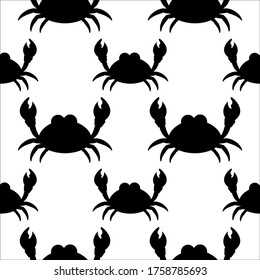 Crab silhouette seamless pattern wallpaper