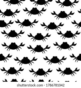 Crab silhouette seamless pattern wallpaper perfect for clothing fabric, background, or wrapping paper